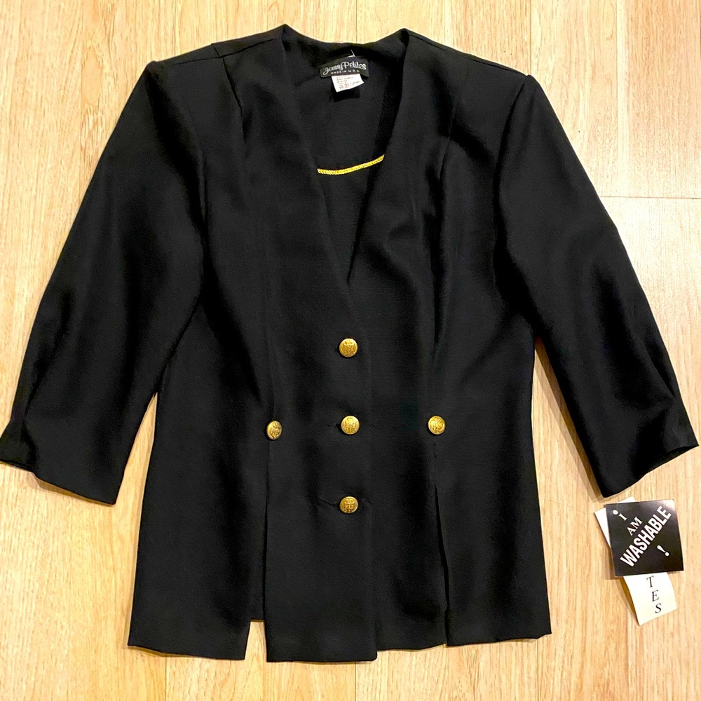 JENNY PETITES vintage black with gold top/blazer